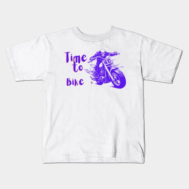 Time to bike Kids T-Shirt by Viper Unconvetional Concept